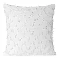 Poszewka na poduszkęe 45x45 cm z szyfonowej tkaniny zdobiona pomponami z błyszczącą nicią biała AURELIA EVA MINGE Eurofirany