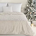 Koc  150x200 cm kremowo, złoty z wytłaczanymi śnieżynkami BLINK 2 Eurofirany