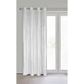 Zasłona biało, srebrzysta zdobiona błyszczącym przecieranym wzorem z welwetu 140x250 cm przelotka RENIA  Eurofirany
