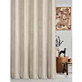 Zasłona szyta na przelotkach beżowa z tkaniny o szenilowej strukturze