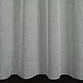 Firana szyta na przelotkach srebrna z matowej tkaniny o strukturze siatki, w stylu eko, wykończona obciążnikiem