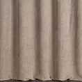 Zasłona szyta na taśmie 5 cm jasnobrązowa z miękkiej matowej tkaniny szenilowej o naturalnym splocie