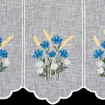 Tkanina firanowa zazdrostka zdobiona haftem bukietu polnych kwiatów Eurofirany