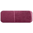 Ręcznik kąpielowy 70x140 cm bawełniany kolor amarantowy z bordiurą z weluru 500 g/m2 LUCY Eurofirany