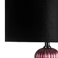 Lampa stołowa do pokoju czarno, bordowa GIANA o szklanej tłoczonej podstawie i welwetowym abażurem Eurofirany