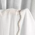 Firana szyta na flexach kremowo popielata z matowej etaminy wykończonej ozdobnym podwinięciem Italissima Eva Minge