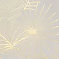 Zasłona kremowo, szampańska z nadrukiem liści, welwetowa 135x250 przelotka ARIA Eurofirany