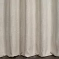 Zasłona szyta na taśmie fala beżowa z tkaniny w stylu eko o naturalnym splocie, z efektem melanżu, wykończona obciążnikiem