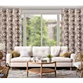 Zasłona beżowo, brązowa z motywem kwiatowym, zaciemniająca 140x250 cm przelotka SIMONA Eurofirany
