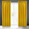 Zasłona musztardowa z gładkiego welwetu 140x270 taśma SIBEL Pierre Cardin Eurofirany