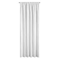 Zasłona biało, srebrna z dodatkiem lnu i błyszczącym akcentami 140x270 cm taśma ROSI Eurofirany