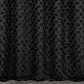 Zasłona szyta na taśmie fala czarna z delikatnej tkaniny z aplikacją i haftem