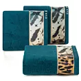 Ręcznik kąpielowy 50X90 cm bawełniany kolor ciemnoturkusowy z designerską bordiurą 500 g/m2 EVA 15 Eva Minge Eurofirany