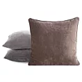 Poszewka na poduszkę 45x45 cm ciemnobeżowa z szenilowej tkaniny - VANI Eurofirany
