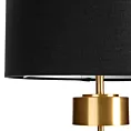 Lampa stołowa do salonu czarno, złota ANGEL o designerskim kształcie z matowym abażurem Eurofirany