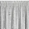 Zasłona naturalna z błyszczącym srebrzystym nadrukiem z dodatkiem lnu 140x270 cm taśma INES Eurofirany