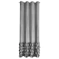Zasłona srebrna zdobiona falbanami i lśniącymi akcentami z welwetu 140x250 cm przelotka CARLI Eurofirany