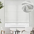 Roleta rzymska naturalna z matowej, półprzeźroczystej tkaniny, wykończonej obciążnikiem