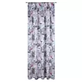 Zasłona różowo, fioletowa z nadrukiem kwiatów z lekkiej etaminy 140x270 cm taśma HONEY Eurofirany
