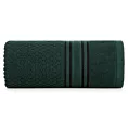 Ręcznik do rąk 30x50 cm bawełniany kolor ciemnozielony zdobiony subtelnymi paseczkami 500 g/m2 DAVOS Eurofirany