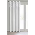 Zasłona biała zdobiona falbanami z welwetu 140x250 cm przelotka ERIN Eurofirany