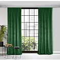 Zasłona ciemnozielona z tkaniny welwetowej 140x270 cm taśma ROSA Design 91 Eurofirany