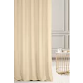 Zasłona szyta na taśmie fala kremowa z wodoodpornej tkaniny o welurowej strukturze