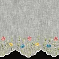Tkanina firanowa zazdrostka z etaminy z haftowanym wzorem letnich kwiatów Eurofirany