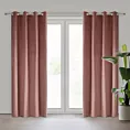 Zasłona ciemnoróżowa z gładkiego welwetu 140x250 cm przelotka PIERRE Eurofirany