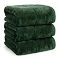 Ręcznik kąpielowy 70x140 cm bawełniany kolor butelkowy zielony z welwetową bordiurą 500 g/m2 MARI Eurofirany