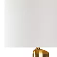 Lampa stołowa do salonu biało, złota GINA z metalową podstawą i matowym abażurem Eurofirany