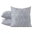 Poszewka na poduszkę 40x40 cm z mikrofibry z nadrukiem geometrycznym stalowo, beżowy GEO 01 DESIGN 92 Eurofirany