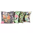 Poszewka na poduszkę 45x45 cm welwetowa z motywem egzotycznych kwiatów czarno, czerwona MINK Eurofirany
