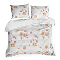 Pościel 220x200 cm z mikrowłókna kolor biały, brązowy z motywem kwiatowym Design 91 Eurofirany