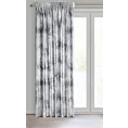 Zasłona srebrno, szara zdobiona metalicznym nadrukiem z welwetu 140x270 cm taśma TINA Eurofirany