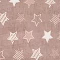 Pościel 220x200 z polaru kolor pudrowy z gwiazdkami FLANO Eurofirany