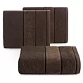 Ręcznik kąpielowy 50x90 cm bawełniany kolor brązowy z welurową bordiurą 500 g/m2 EMMA Eurofirany