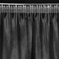 Zasłona czarno, srebrzysta zdobiona błyszczącym wzorem z tkaniny zaciemniającej 140x270 taśma ELISE Eurofirany