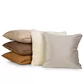 Poszewka na poduszkę 45x45 cm welwetowa z wypustką na brzegach kremowa SIBEL PIERRE CARDIN Eurofirany