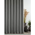 Zasłona szyta na taśmie 5 cm ciemnoszara z tkaniny o naturalnym splocie z efektem melanżu