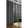Zasłona czarna zdobiona moherową nicią i subtelnymi falbanami 135x250 przelotka TIFFANY Eva Minge Eurofirany