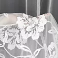 Firana biała z drobnej siateczki zdobiona haftowanymi kwiatami 350x150 cm przelotka NATALI Eurofirany