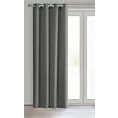Zasłona grafitowa z matowej gładkiej tkaniny 140x250 cm przelotka RITA Eurofirany