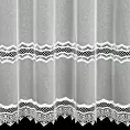 Tkanina firanowa markizeta, z dwoma pasami gipiurowego haftu,Eurofirany