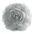 Okrągła poszewka o średnicy 40 cm kolor srebrny zdobiona kwiatem 3D FLORES 6 Eurofirany