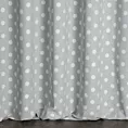 Zasłona szyta na taśmie fala srebrno kremowa dwustronna, z wzorem w grochy