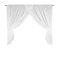 Firana biała z szyfonu zdobiona aplikacją w zestawie troczki 400x160 cm taśma  - LORETA Eurofirany