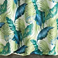 Tkanina zasłonowa zaciemniająca typu dimout z motywem egzotycznych liści Eurofirany