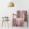 Narzuta, koc  na fotel 70x160 cm różowa z miękkiego polaru ze strukturą baranka TEDY EUROFIRANY PREMIUM