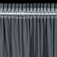 Zasłona grafitowa z tkaniny welwetowej, troczek w zestwie 140x300 cm taśma ANTARA Eurofirany
